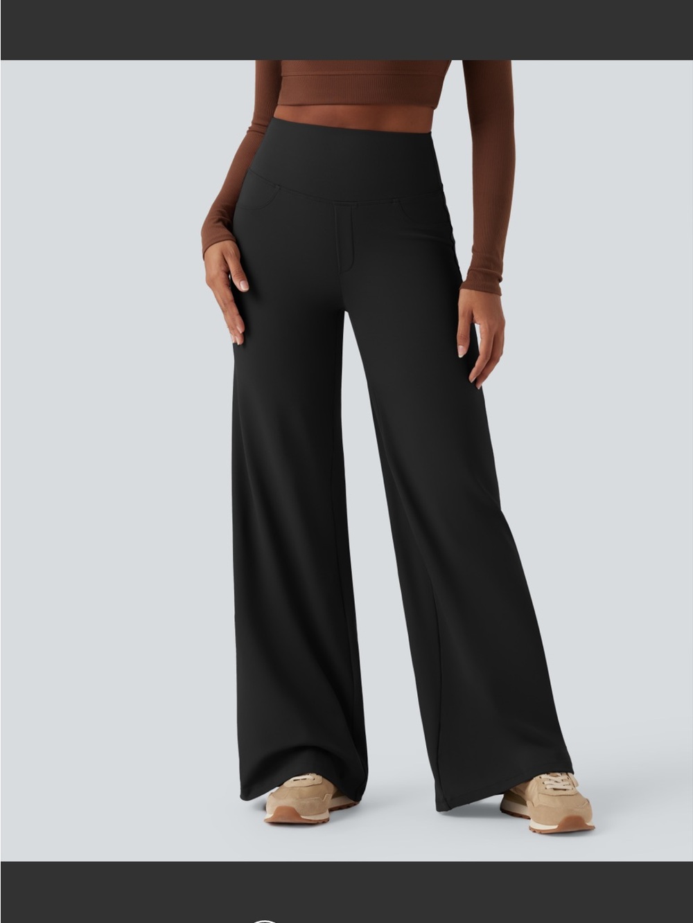 Halara High-Waist Wide-Leg Pants - Black